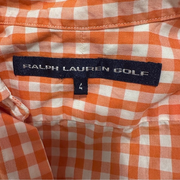 Ralph Lauren Golf Orange Gingham Plaid Sleeveless Blouse Size 4 Women’s - Picture 6 of 7